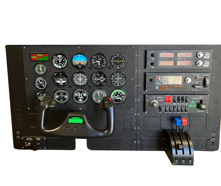 Custom home flight simulator build with RealSimGear avionics and yoke controls