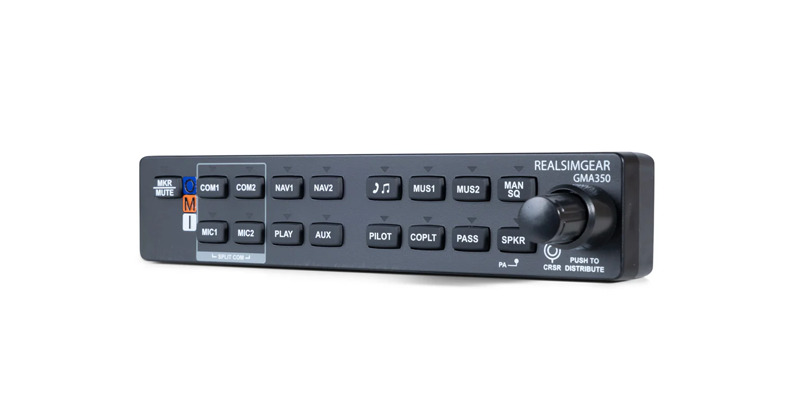 RealSimGear GMA 350 Audio Panel flight simulator hardware