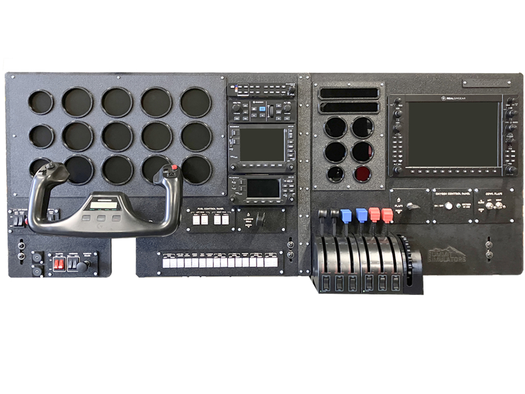 Twin Aztec Full Panel home cockpit flight simulator panel by Summit Simulators